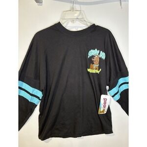 Scooby Doo Mystery Inc Graphic Long Sleeve Shirt Black Mens XS Cartoon Tee